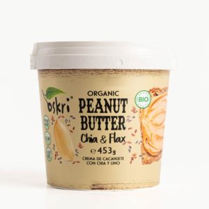 Crema de cacahuete con chía y lino